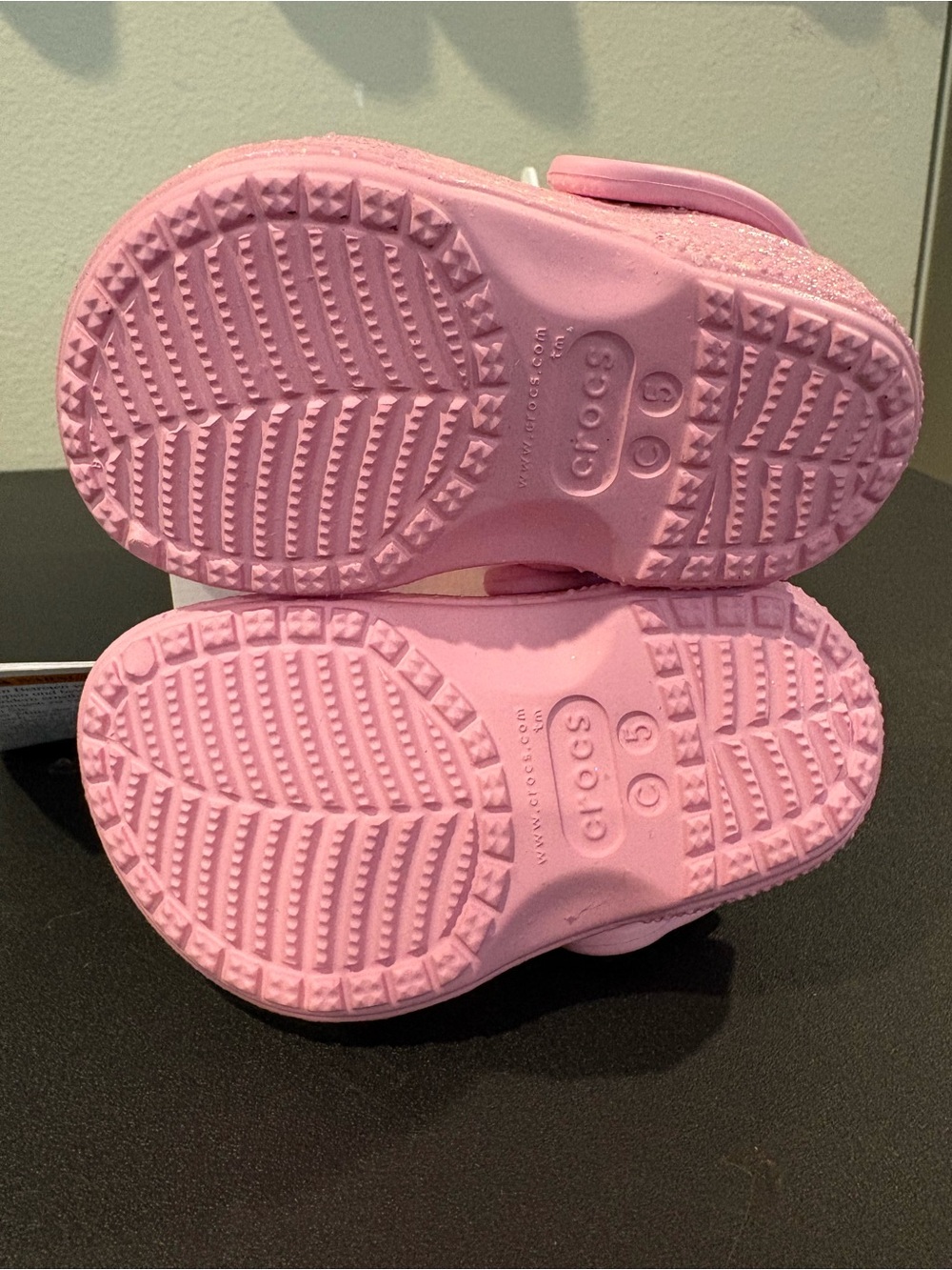 Crocs Classic Glitter Sandal Clog Kid Flamingo Pink Infant Baby Toddler Sizes - Picture 7 of 11